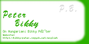 peter bikky business card